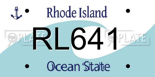 RL641 Rhode Island License Plate