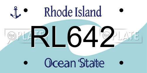 RL642 Rhode Island License Plate