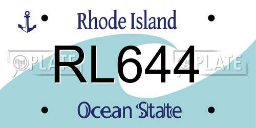 RL644 Rhode Island License Plate