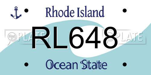 RL648 Rhode Island License Plate