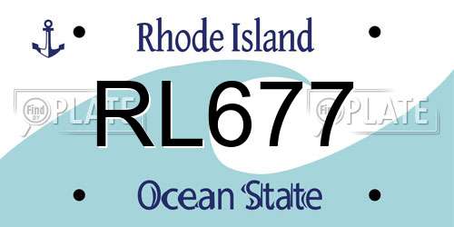 RL677 Rhode Island License Plate