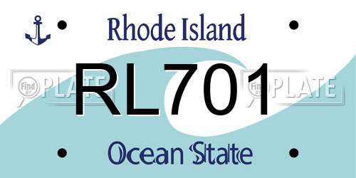 RL701 Rhode Island License Plate