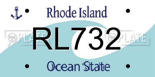 RL732 Rhode Island License Plate