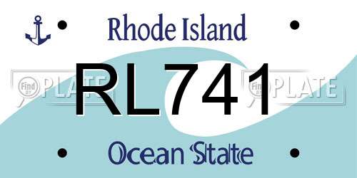RL741 Rhode Island License Plate