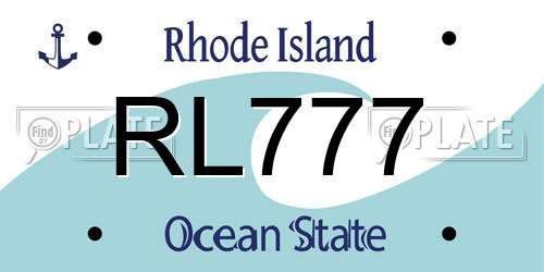 RL777 Rhode Island License Plate
