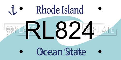 RL824 Rhode Island License Plate
