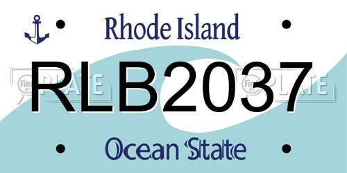 RLB2037 Rhode Island License Plate