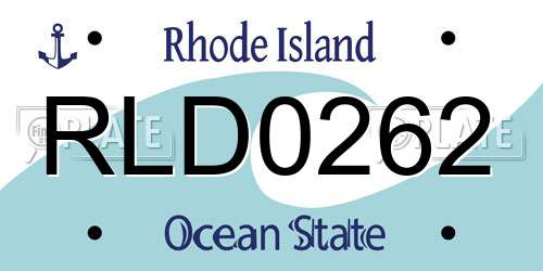 RLD0262 Rhode Island License Plate