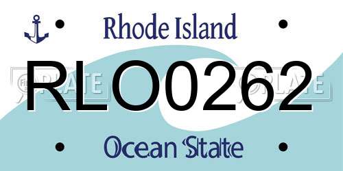RLO0262 Rhode Island License Plate
