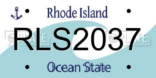 RLS2037 Rhode Island License Plate