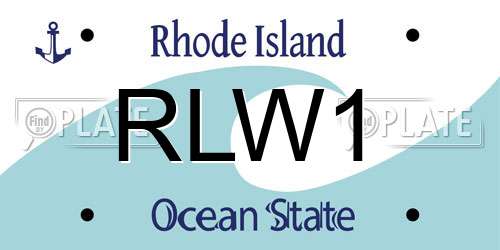 RLW1 Rhode Island License Plate