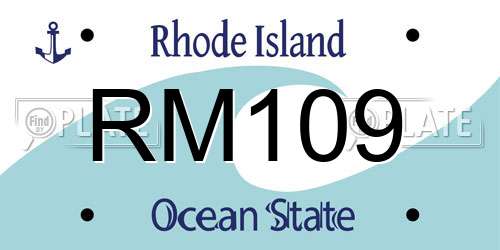 RM109 Rhode Island License Plate