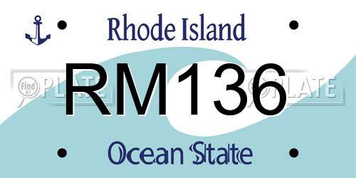RM136 Rhode Island License Plate