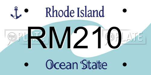 RM210 Rhode Island License Plate