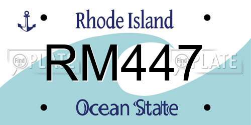RM447 Rhode Island License Plate