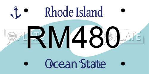 RM480 Rhode Island License Plate