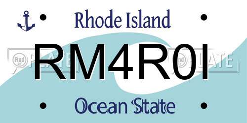 RM4R0I Rhode Island License Plate