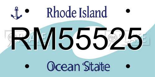 RM55525 Rhode Island License Plate