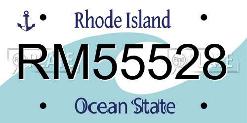 RM55528 Rhode Island License Plate