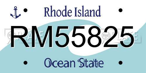 RM55825 Rhode Island License Plate