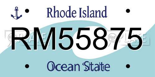RM55875 Rhode Island License Plate
