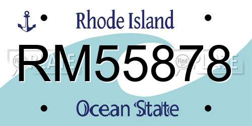 RM55878 Rhode Island License Plate