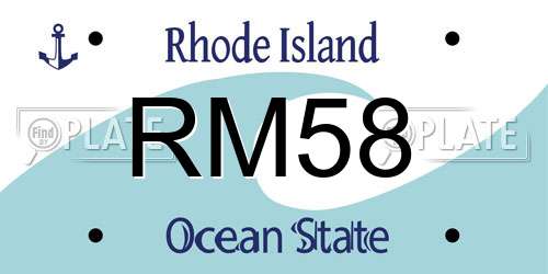 RM58 Rhode Island License Plate