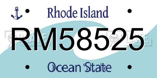 RM58525 Rhode Island License Plate