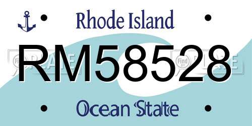 RM58528 Rhode Island License Plate