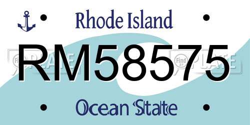 RM58575 Rhode Island License Plate