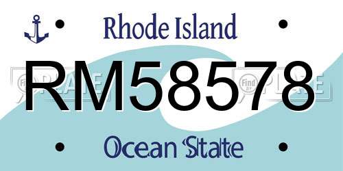 RM58578 Rhode Island License Plate