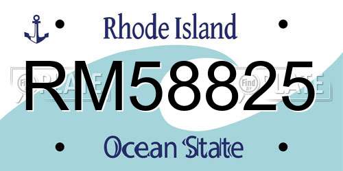 RM58825 Rhode Island License Plate