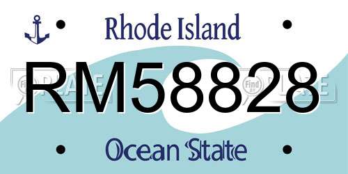 RM58828 Rhode Island License Plate
