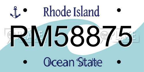 RM58875 Rhode Island License Plate
