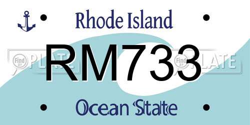 RM733 Rhode Island License Plate
