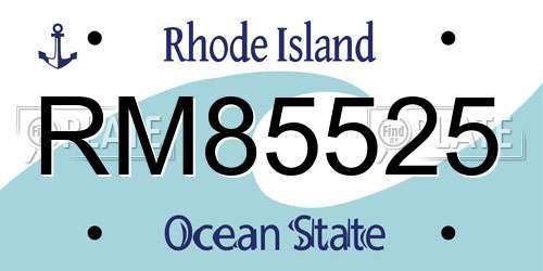 RM85525 Rhode Island License Plate