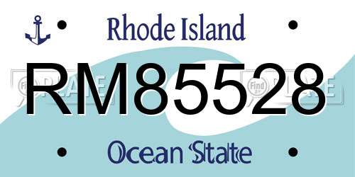 RM85528 Rhode Island License Plate