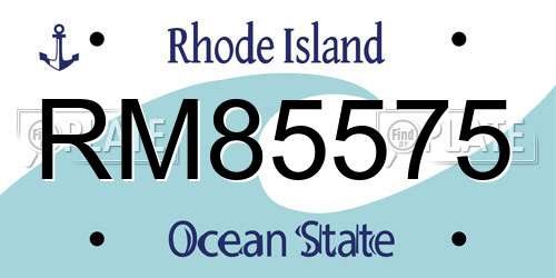RM85575 Rhode Island License Plate