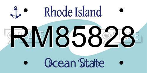 RM85828 Rhode Island License Plate