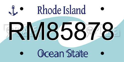RM85878 Rhode Island License Plate