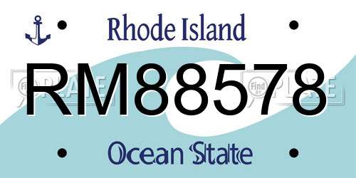 RM88578 Rhode Island License Plate