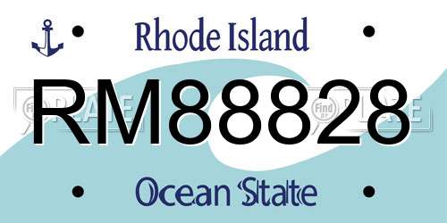 RM88828 Rhode Island License Plate