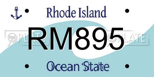 RM895 Rhode Island License Plate