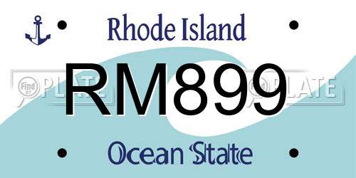 RM899 Rhode Island License Plate