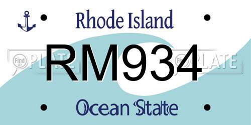 RM934 Rhode Island License Plate