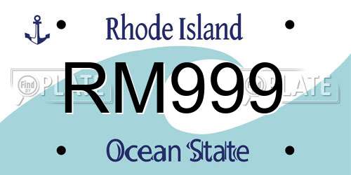 RM999 Rhode Island License Plate
