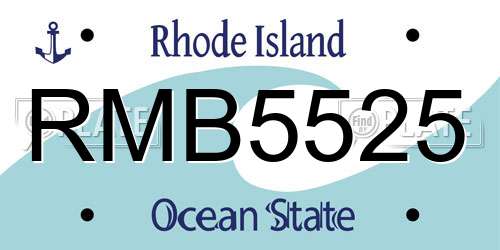 RMB5525 Rhode Island License Plate