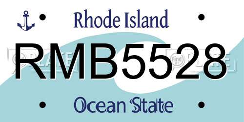 RMB5528 Rhode Island License Plate