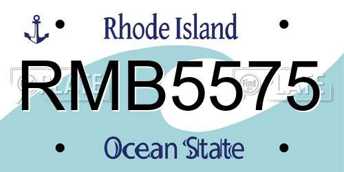 RMB5575 Rhode Island License Plate