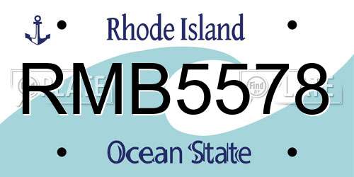 RMB5578 Rhode Island License Plate
